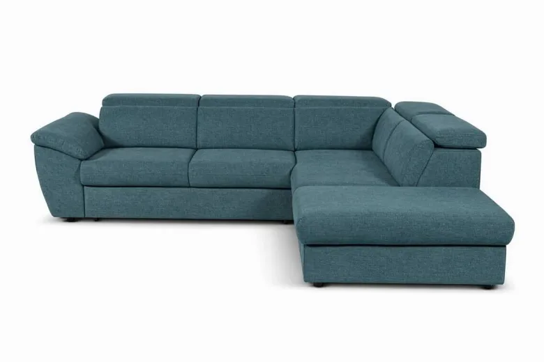 Ecksofa mit Bettfunktion und Bettkasten petrol Flachgewebe B/H/T: ca. 280x108x235 cm