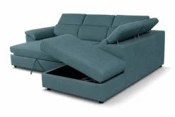 Ecksofa mit Bettfunktion und Bettkasten petrol Flachgewebe B/H/T: ca. 280x108x235 cm