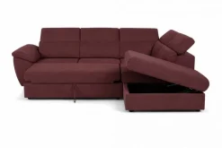 Ecksofa mit Bettfunktion und Bettkasten rostrot Flachgewebe B/H/T: ca. 280x108x235 cm