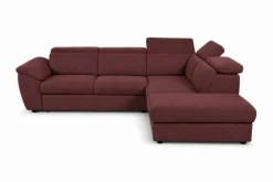 Ecksofa mit Bettfunktion und Bettkasten rostrot Flachgewebe B/H/T: ca. 280x108x235 cm