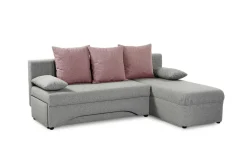 Ecksofa mit Bettfunktion und Bettkasten hellgrau Feinstruktur B/H/T: ca. 191x70x142 cm