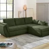 Ecksofa mit Bettfunktion und Bettkasten grün Microfaser B/H/T: ca. 272x88x200 cm