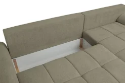 Ecksofa mit Bettfunktion und Bettkasten Lorenz olive Microfaser B/H/T: ca. 284x74x180 cm