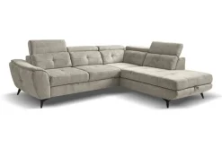 Ecksofa mit Bettfunktion und Bettkasten Greige Microfaser B/H/T: ca. 274x82x231 cm