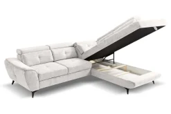 Ecksofa mit Bettfunktion und Bettkasten natur Microfaser B/H/T: ca. 274x82x231 cm