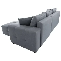 Ecksofa mit Bettfunktion und Bettkasten grau Webstoff B/H/T: ca. 247x83x162 cm