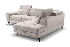 Ecksofa mit Bettfunktion und Bettkasten grau Microfaser B/H/T: ca. 274x82x231 cm