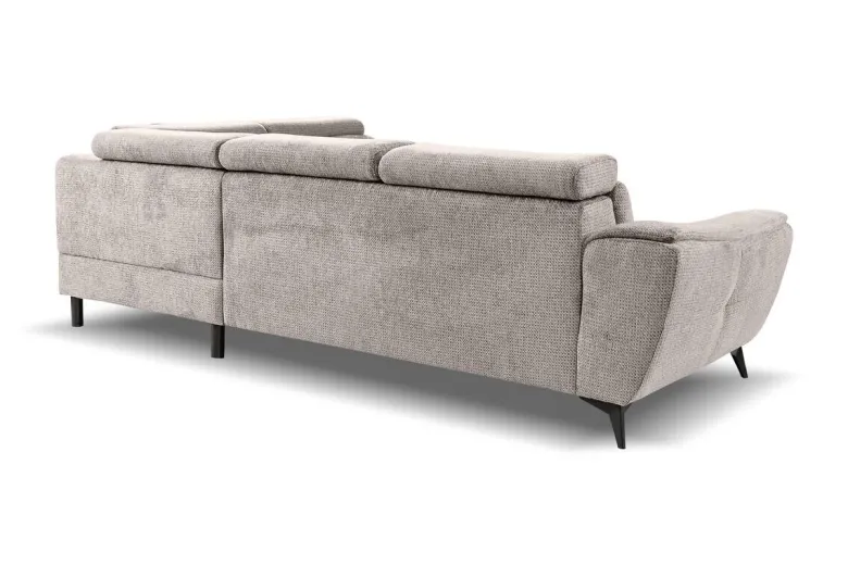 Ecksofa mit Bettfunktion und Bettkasten grau Microfaser B/H/T: ca. 274x82x231 cm