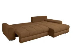 Ecksofa mit Bettfunktion und Bettkasten Lorenz ziegel Microfaser B/H/T: ca. 284x74x180 cm