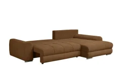 Ecksofa mit Bettfunktion und Bettkasten Lorenz ziegel Microfaser B/H/T: ca. 284x74x180 cm