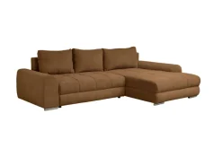 Ecksofa mit Bettfunktion und Bettkasten Lorenz ziegel Microfaser B/H/T: ca. 284x74x180 cm