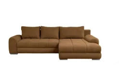 Ecksofa mit Bettfunktion und Bettkasten Lorenz ziegel Microfaser B/H/T: ca. 284x74x180 cm