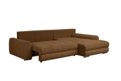 Ecksofa mit Bettfunktion und Bettkasten Lorenz ziegel Microfaser B/H/T: ca. 284x74x180 cm