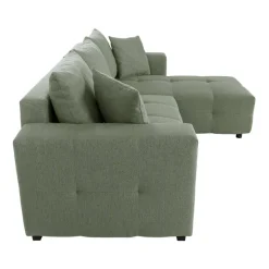 Ecksofa mit Bettfunktion und Bettkasten salbei Webstoff B/H/T: ca. 247x83x162 cm
