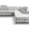 Ecksofa mit Bettfunktion und Bettkasten silber Microfaser B/H/T: ca. 274x82x231 cm
