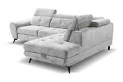 Ecksofa mit Bettfunktion und Bettkasten silber Microfaser B/H/T: ca. 274x82x231 cm