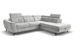 Ecksofa mit Bettfunktion und Bettkasten silber Microfaser B/H/T: ca. 274x82x231 cm