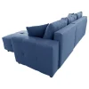 Ecksofa mit Bettfunktion und Bettkasten blau Webstoff B/H/T: ca. 247x83x162 cm