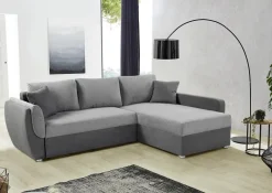 Ecksofa mit Bettfunktion und Bettkasten anthrazit grau Polyester B/H/T: ca. 247x82x178 cm