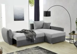 Ecksofa mit Bettfunktion und Bettkasten anthrazit grau Polyester B/H/T: ca. 247x82x178 cm