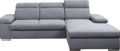 Ecksofa mit Bettfunktion und Bettkasten dunkelgrau Microfaser B/H/T: ca. 285x100x182 cm