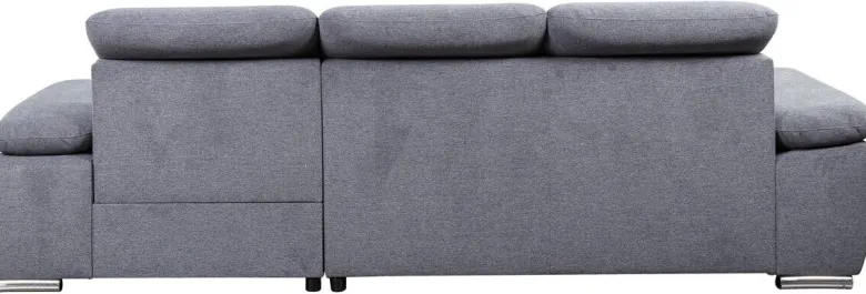 Ecksofa mit Bettfunktion und Bettkasten dunkelgrau Microfaser B/H/T: ca. 285x100x182 cm