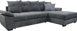 Ecksofa mit Bettfunktion und Bettkasten hellgrau B/H/T: ca. 274x90x168 cm