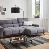 Ecksofa mit elektrischer Sitztiefenverstellung grau Microfaser B/H/T: ca. 247x99x170 cm