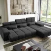 Ecksofa mit elektrischer Sitztiefenverstellung schwarz Flachgewebe B/H/T: ca. 285x99x201 cm