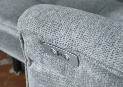 Ecksofa mit elektrischer Sitztiefenverstellung dunkelgrau Microfaser B/H/T: ca. 286x107x115 cm