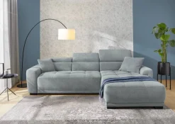 Ecksofa mit elektrischer Sitztiefenverstellung grau Microfaser B/H/T: ca. 296x105x200 cm