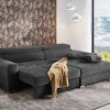 Ecksofa mit elektrischer XXL Sitztiefenverstellung dunkelgrau Flachgewebe B/H/T: ca. 277x109x187 cm
