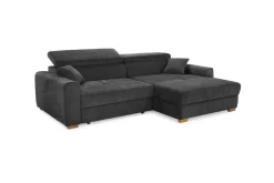 Ecksofa mit elektrischer XXL Sitztiefenverstellung dunkelgrau Flachgewebe B/H/T: ca. 277x109x187 cm
