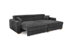 Ecksofa mit elektrischer XXL Sitztiefenverstellung dunkelgrau Flachgewebe B/H/T: ca. 277x109x187 cm