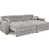Ecksofa mit elektrischer XXL Sitztiefenverstellung hellgrau Flachgewebe B/H/T: ca. 277x109x187 cm
