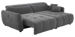 Ecksofa mit elektrischer XXL Sitztiefenverstellung grau Kord B/H/T: ca. 260x106x191 cm