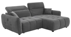 Ecksofa mit elektrischer XXL Sitztiefenverstellung grau Kord B/H/T: ca. 260x106x191 cm