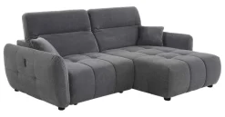 Ecksofa mit elektrischer XXL Sitztiefenverstellung grau Kord B/H/T: ca. 260x106x191 cm