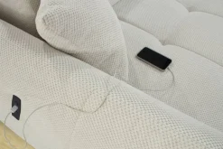 Ecksofa mit elektrischer XXL Sitztiefenverstellung hellbeige Kord B/H/T: ca. 260x106x191 cm