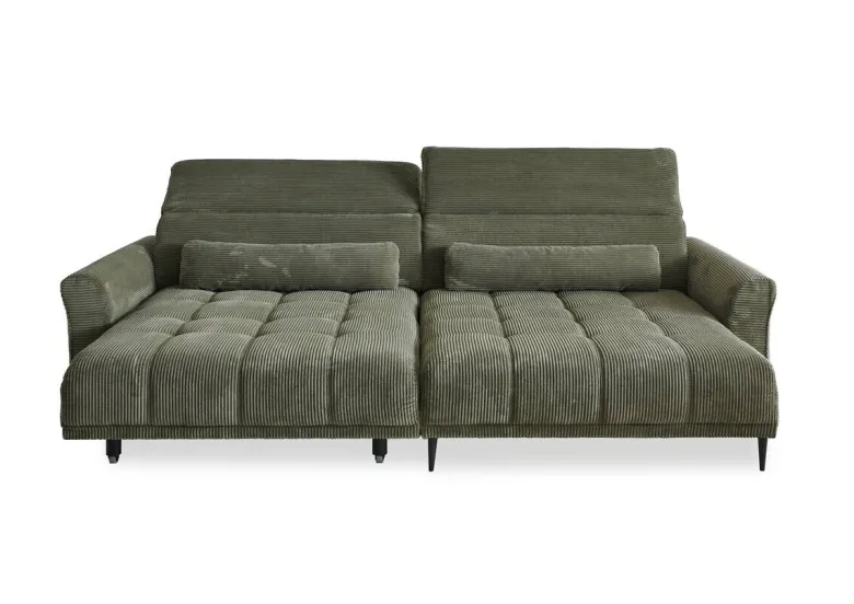 Ecksofa mit elektrischer XXL Sitztiefenverstellung grün Microfaser B/H/T: ca. 277x108x179 cm