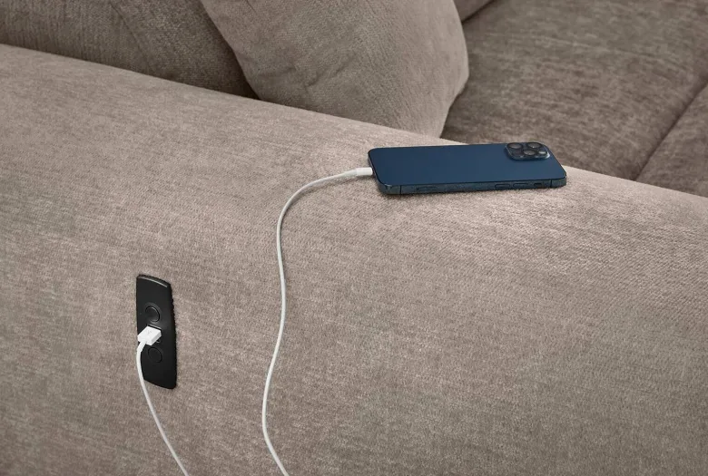 Ecksofa mit elektrischer XXL Sitztiefenverstellung taupe Flachgewebe B/H/T: ca. 277x109x187 cm