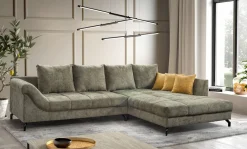 Ecksofa olive Microfaser B/H/T: ca. 306x92x203 cm