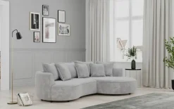 Ecksofa stone Microfaser B/H/T: ca. 287x66x168 cm