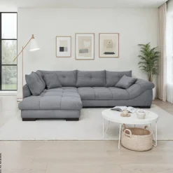 Ecksofa stone Microfaser B/H/T: ca. 318x92x227 cm