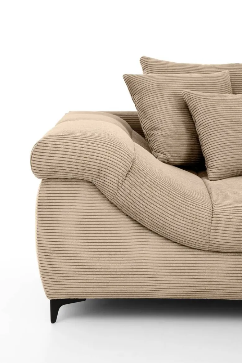 Ecksofa taupe Microfaser B/H/T: ca. 332x96x227 cm