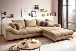 Ecksofa taupe Microfaser B/H/T: ca. 332x96x227 cm