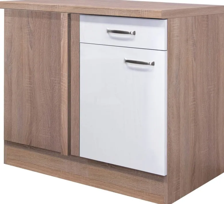 Eckunterschrank Valero weiß Hochglanz B/H/T: ca. 110x86x60 cm