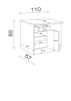 Eckunterschrank Wito weiß B/H/T: ca. 110x85x60 cm
