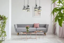 Eglo Pendelleuchte Barnstaple braun Metall Spanplatte H/L: ca. 130x18 cm E27 6 Brennstellen