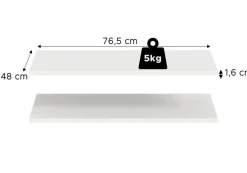 Einlegeböden-Set ZUBEHÖR 2er weiß B/H/T: ca. 77x2x48 cm